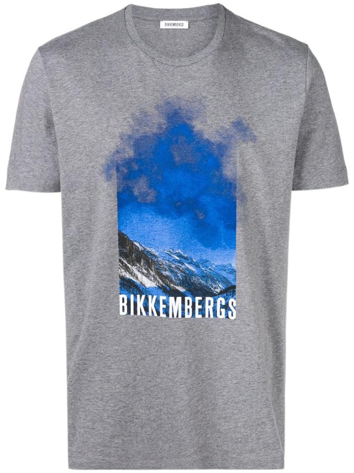 Dirk Bikkembergs Mountain Print T-shirt - Grey