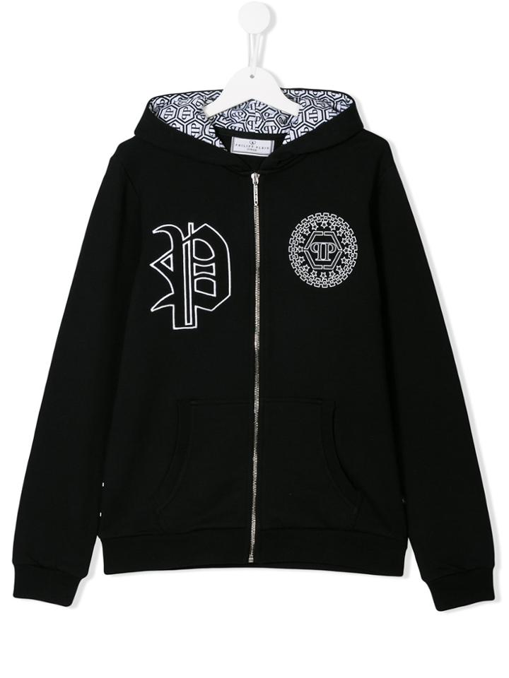 Philipp Plein Junior Logo Hooded Sweater - Black