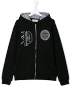 Philipp Plein Junior Logo Hooded Sweater - Black
