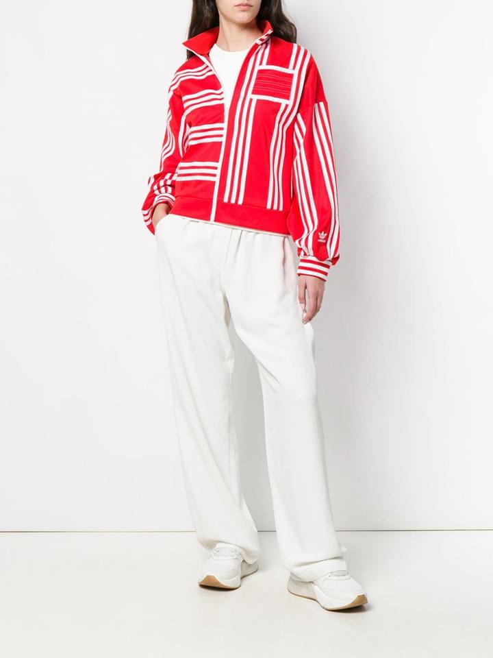 Adidas Striped Active Jacket - Red
