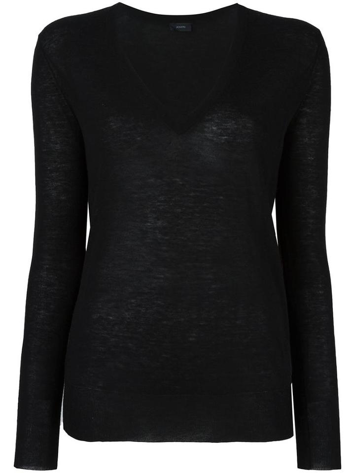 Joseph V-neck Jumper, Women's, Size: Xl, Black, Cashmere