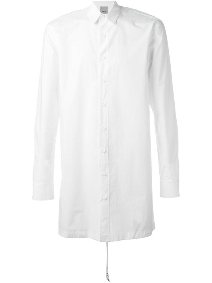D-gnak Back Printed Strap Detail Shirt, Men's, Size: 50, White, Cotton