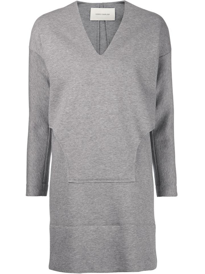 Cédric Charlier Layered Sweater Dress, Women's, Size: 42, Grey, Cotton/polyamide