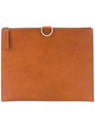Maison Margiela - Top Zip Pouch - Men - Calf Leather - One Size, Brown, Calf Leather