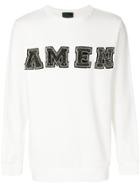 Amen Embellished Logo Sweatshirt - White