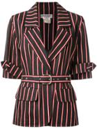 Yves Saint Laurent Vintage Stripe Belted Blazer - Black