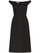 Prada Off-the-shoulder Midi Dress - Black