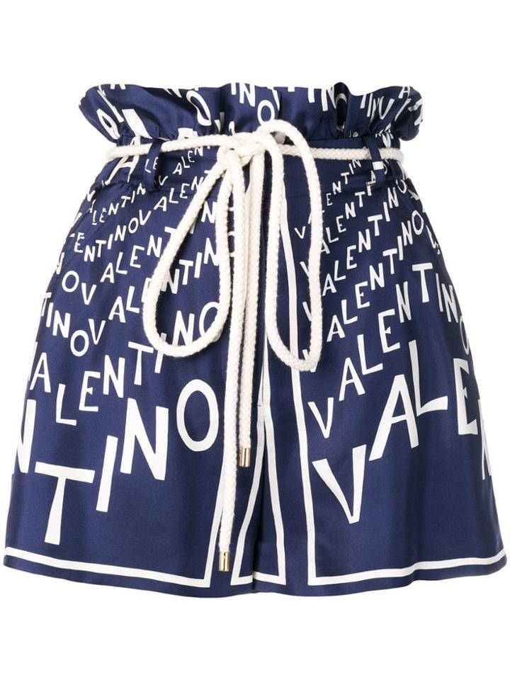 Valentino Logo Printed Shorts - Blue