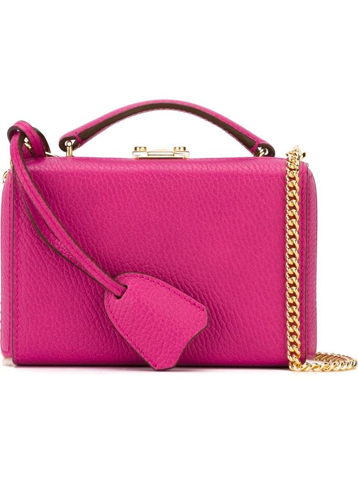 Mark Cross Mini Grace Box Tote, Women's, Pink/purple, Calf Leather