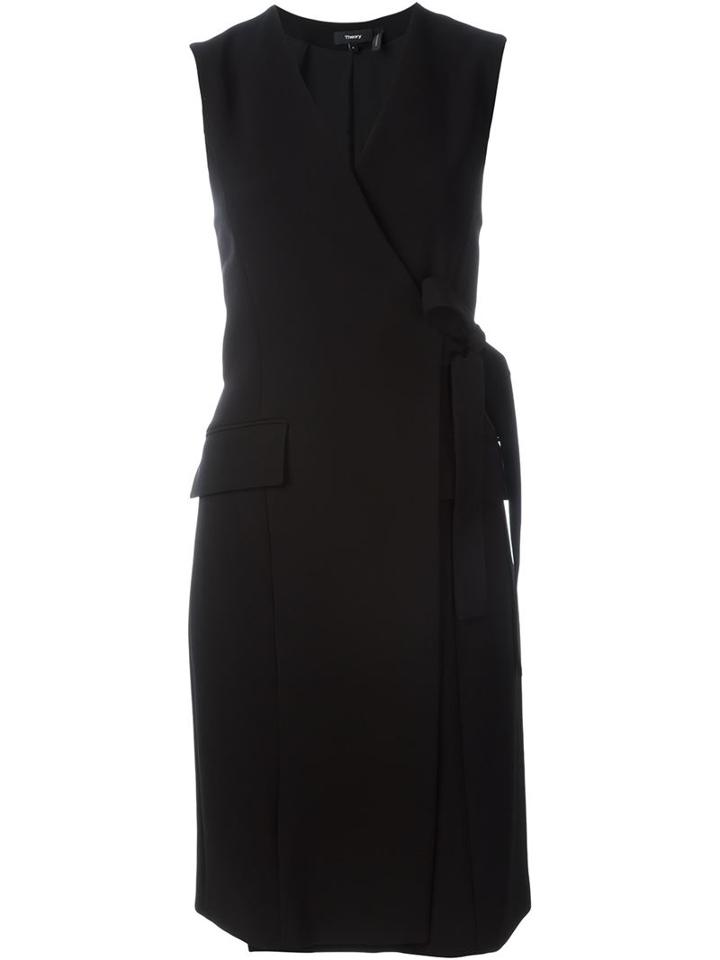 Theory Pocket Detail Drape Over Wrap Dress