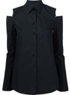 Derek Lam Cut-out Shoulders Shirt, Women's, Size: 36, Black, Cotton/spandex/elastane