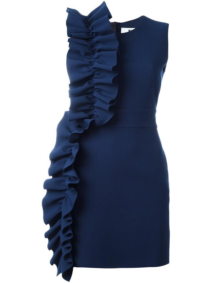 Msgm Ruffle Detail Fitted Dress