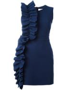 Msgm Ruffle Detail Fitted Dress