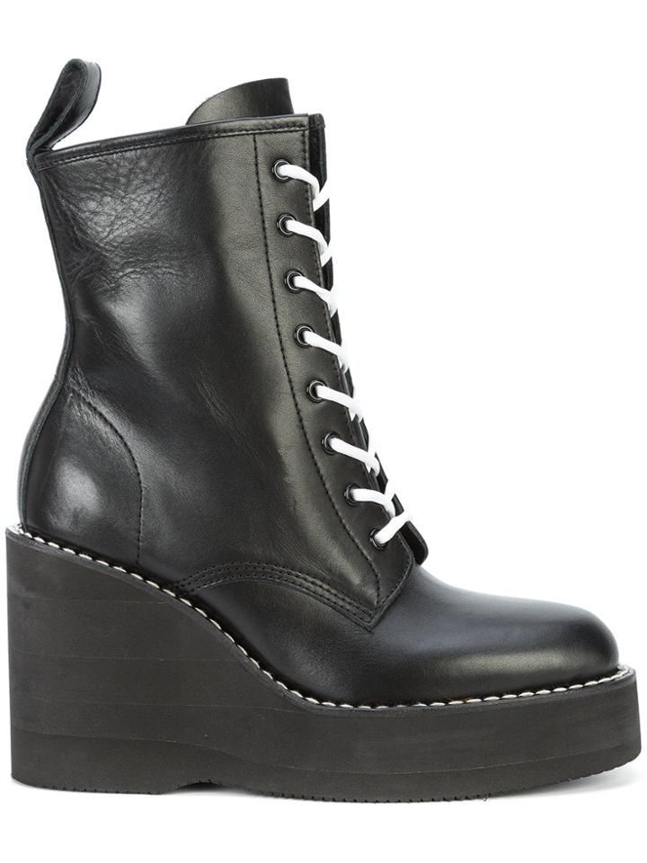 Sacai Wedge Heeled Boots - Black