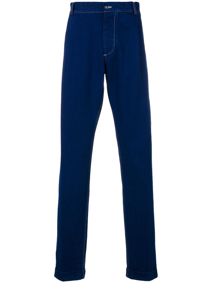 Doppiaa High-waist Fitted Jeans - Blue