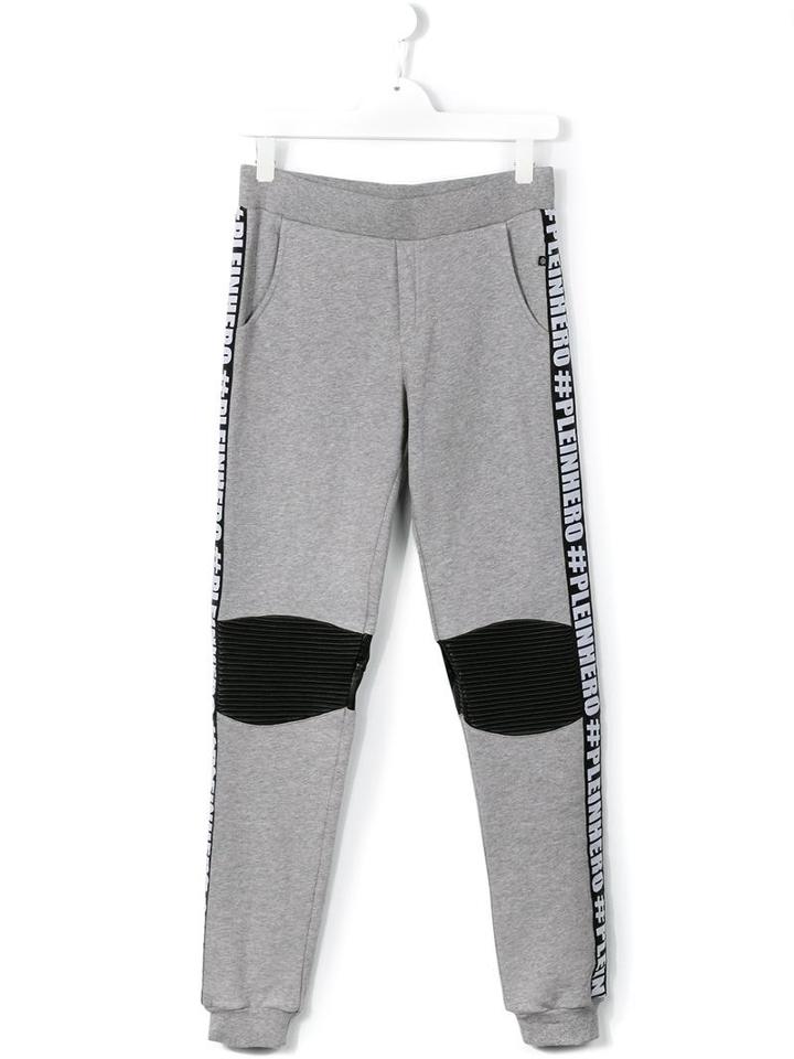 Philipp Plein Kids Logo Trim Track Pants, Boy's, Size: 14 Yrs, Grey