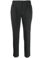 Brunello Cucinelli Elastic-waist Tapered-leg Trousers - Grey