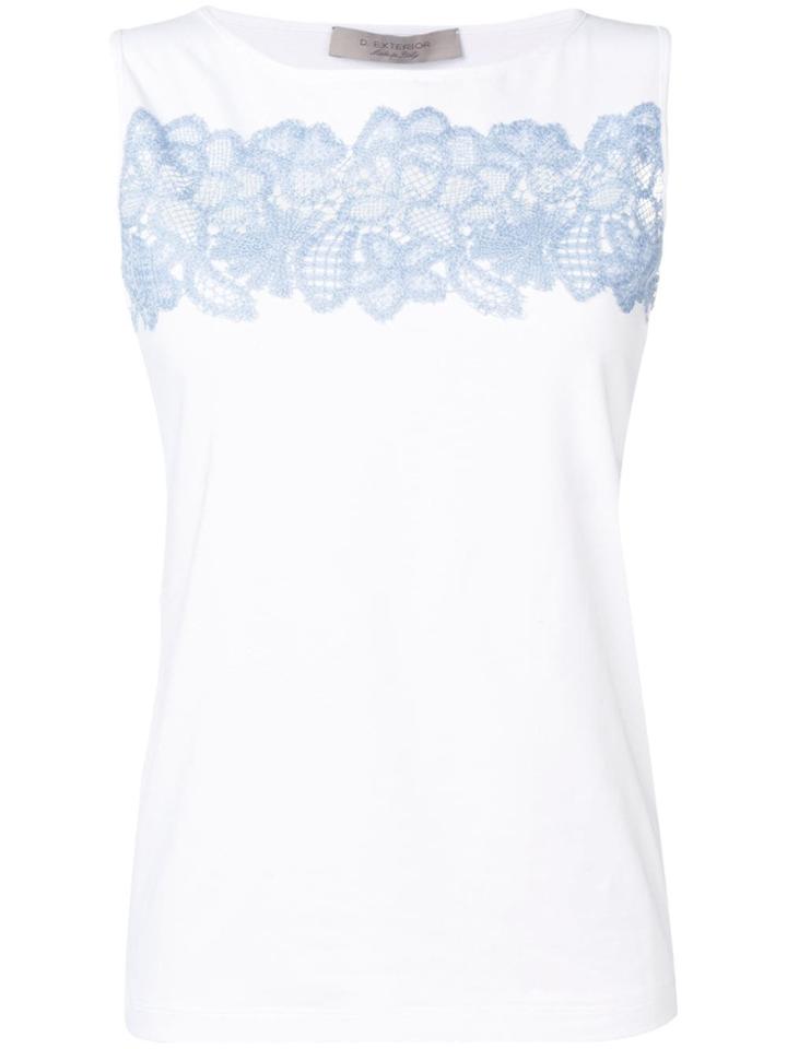 D.exterior White Lace Tank Top