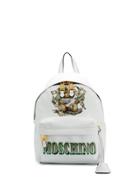 Moschino Teddy Motif Money Print Backpack - White
