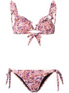 Emmanuela Swimwear Myrto Printed Ruffle Bikini - Brown