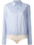 Tibi Shirt Bodysuit, Women's, Size: Small, Blue, Cotton/polyester/spandex/elastane