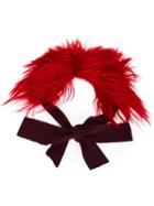 Erika Cavallini Lamb Fur Tie Scarf, Women's, Red, Silk/viscose/lamb Fur