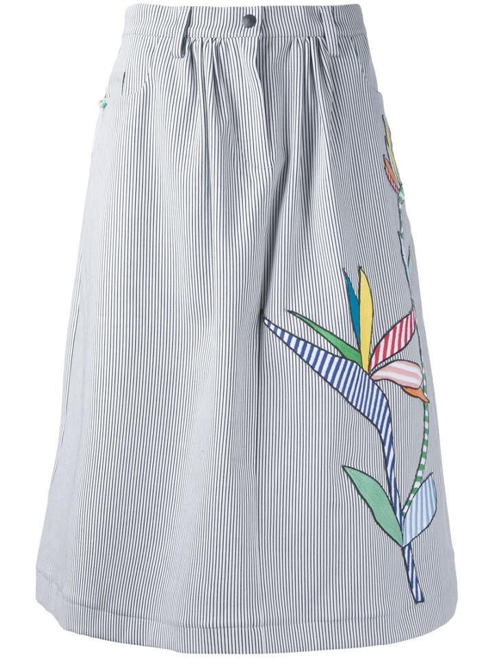 Mira Mikati - Embroidered Skirt - Women - Cotton/spandex/elastane - 38, White, Cotton/spandex/elastane