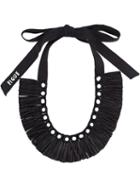 Figue Raffia Necklace, Women's, Black