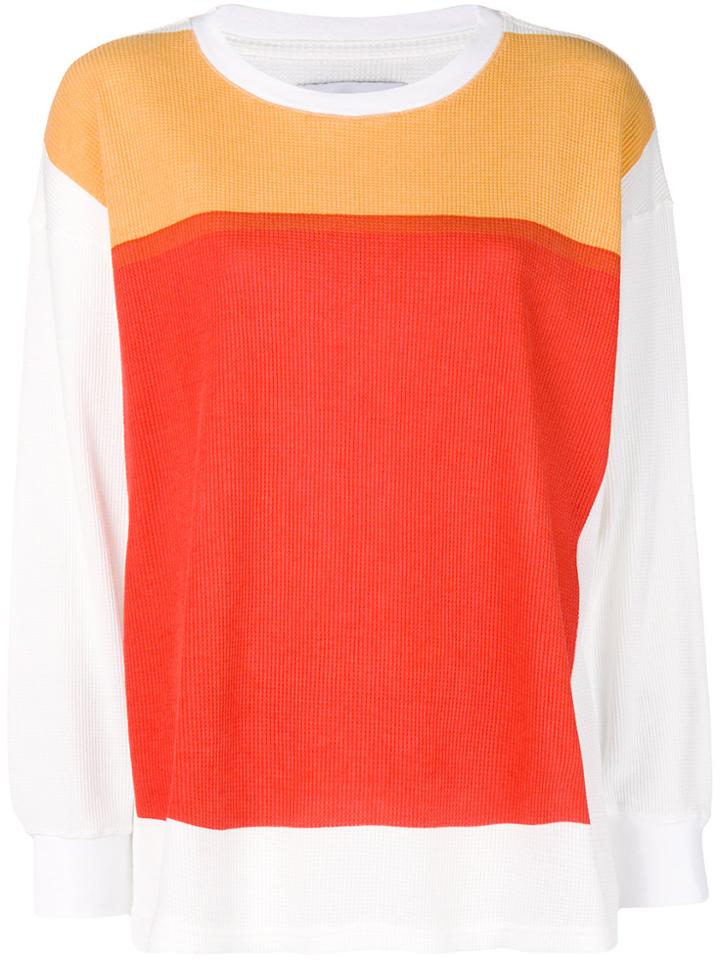 Facetasm Colour Block Sweatshirt - Yellow & Orange