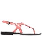 Álvaro Ando Circle Detail Flat Leather Sandals - Pink & Purple