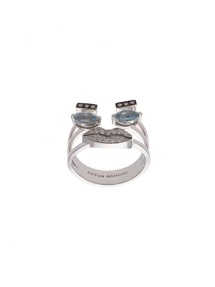 Delfina Delettrez Diamond Face Ring - Metallic