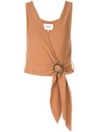 Nanushka Terry Knit Wrap Top - Brown