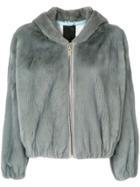Liska Fur Zipped Jacket - Grey