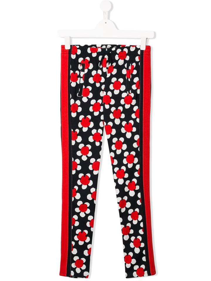 Little Marc Jacobs Flower Print Jersey Trousers - Blue