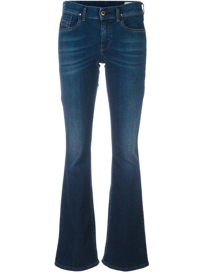 Diesel Stretch Flared Jeans, Women's, Size: 27/32, Blue, Cotton/spandex/elastane