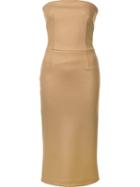 Erika Cavallini Strapless Fitted Dress, Women's, Size: 42, Brown, Polyamide/virgin Wool