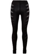Rick Owens Lilies Ribbed Paneling Leggings - Black
