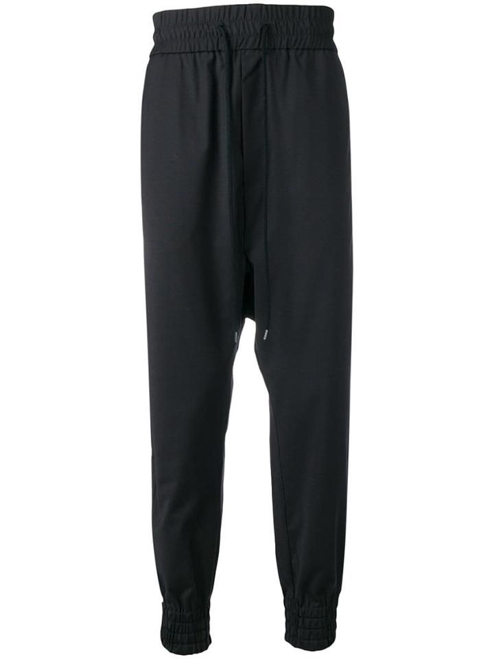 Odeur Dropped Crotch Track Pants - Black