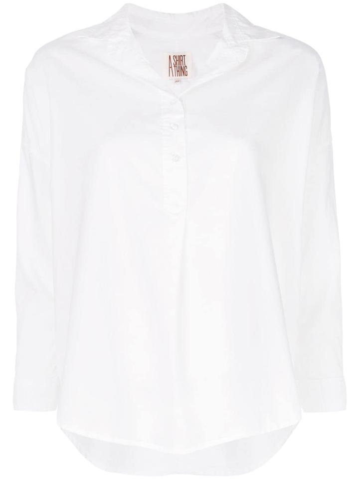 A Shirt Thing Henley Plain Shirt - White