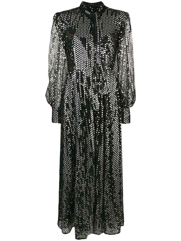 Msgm Sequinned Maxi Dress - Black
