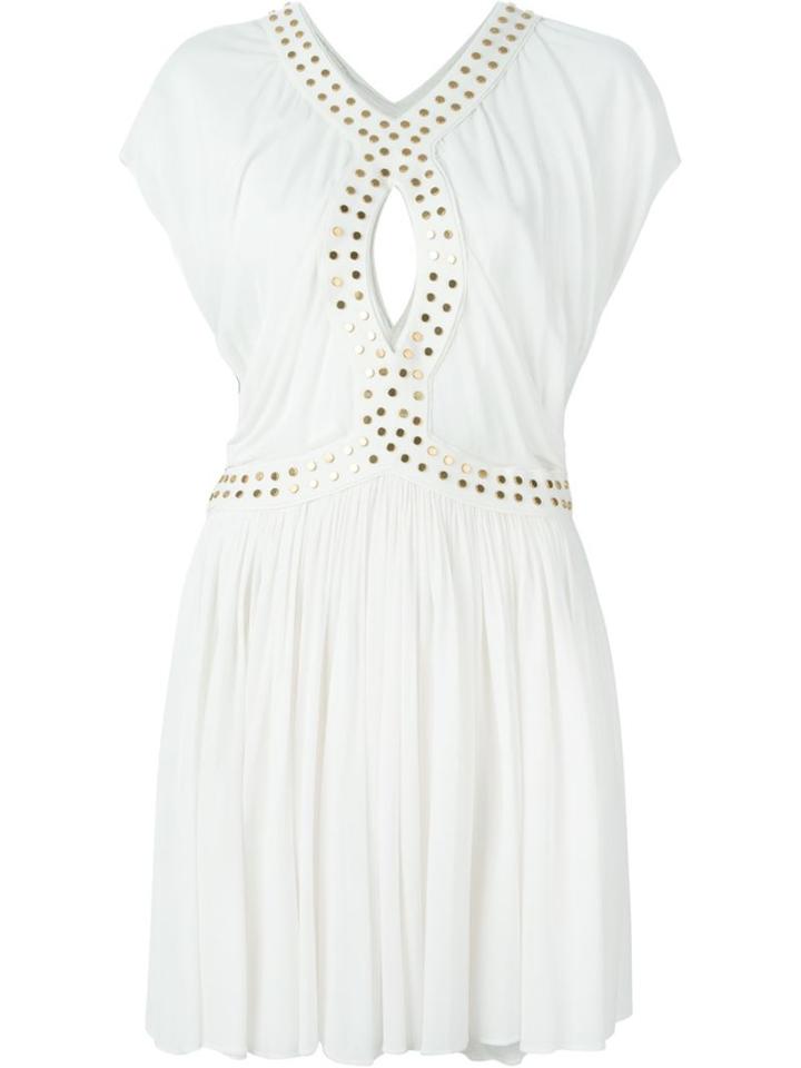 Jay Ahr Studded Cut-out Dress, Women's, Size: 34, White, Metal/viscose