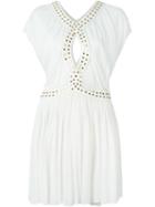 Jay Ahr Studded Cut-out Dress, Women's, Size: 34, White, Metal/viscose