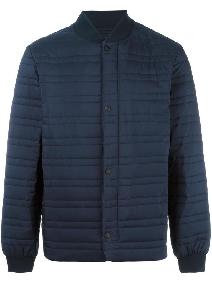 Z Zegna Body Warmer Bomber Jacket, Men's, Size: Small, Blue, Polyamide/polyester