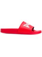 Palm Angels Printed Pool Slides - Red
