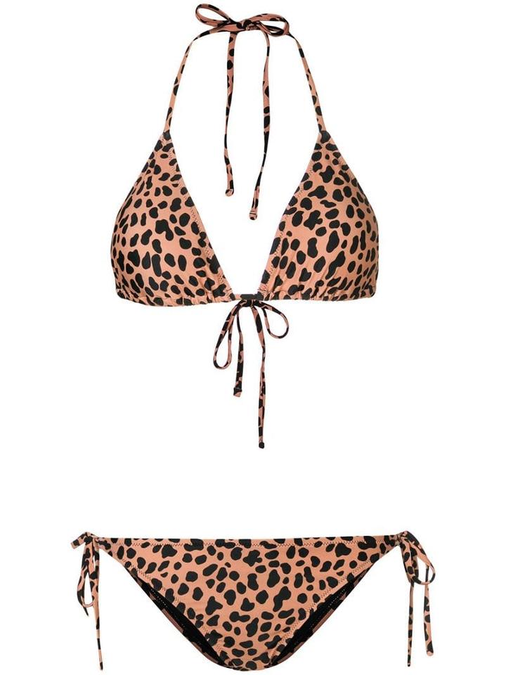 Rixo Leopard Print Bikini Set - Brown