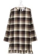 Touriste Check Print Shift Dress - Brown