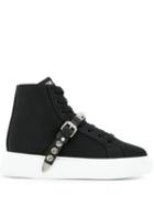 Prada Side Buckled Sneakers - Black