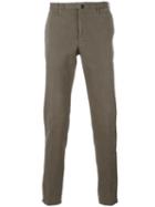 Incotex Slim Fit Trousers, Men's, Size: 52, Brown, Cotton/spandex/elastane