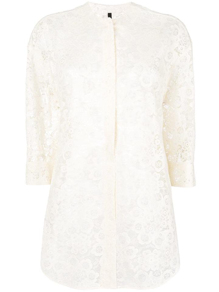 Sara Lanzi Floral Lace Blouse - Nude & Neutrals