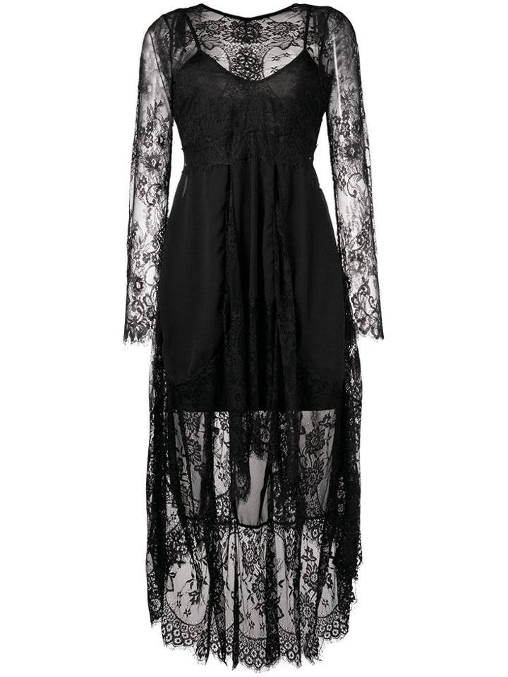 Aniye By Scalloped Lace Dress - Black